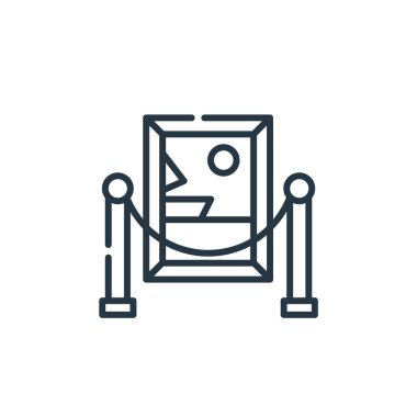 Müze konseptinden ikon vektörü boyamak. Düzenlenebilir çizimin ince bir çizimi. Web ve mobil uygulamalarda kullanım için doğrusal boyama işareti, logo, yazdırma ortamı.