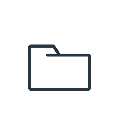 İş konseptindeki dizin simgesi vektörü. Düzenlenebilir klasör vuruşunun ince çizgisi. Web ve mobil uygulamalarda kullanmak için dizin doğrusal işareti, logo, yazdırma ortamı.