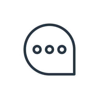Web konseptinden mesaj ikonu vektörü. Mesajın düzenlenebilir darbesinin ince çizgisi. Web ve mobil uygulamalarda kullanmak için ileti doğrusal işareti, logo, yazdırma ortamı.