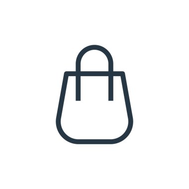 ui kavramından torba ikon vektörü. Çantanın düzenlenebilir darbesinin ince çizgisi. ağ ve mobil uygulamalarda kullanmak için torba doğrusal işareti, logo, yazdırma ortamı.