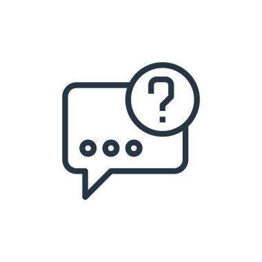 Çevrimiçi iş iletişimi konseptinden sohbet balonu ikonu vektörü. Sohbet baloncuğu düzenlenebilir vuruşunun ince çizgisi. Web ve mobil uygulamalar, logo ve yazdırma ortamlarında kullanmak için sohbet baloncuğu doğrusal işareti.