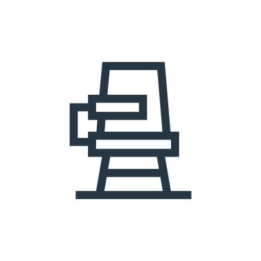 Eğitim konseptindeki okul masa ikonu vektörü. Okul masasında düzenlenebilir felcin ince bir çizgisi. Web ve mobil uygulamalarda kullanım için okul masası doğrusal işareti, logo, yazdırma ortamı.