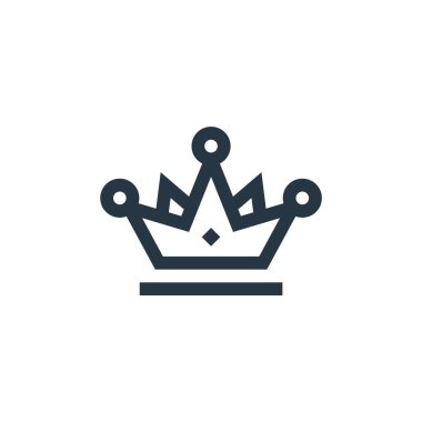 Anneler Günü konseptindeki taç ikonu vektörü. Tacı düzenlenebilir vuruşun ince bir çizgisi. Web ve mobil uygulamalarda kullanmak için taçlandırılmış doğrusal işaret, logo, yazdırma ortamı.