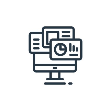 Tasarım araçları kavramından Powerpoint ikon vektörü. Powerpoint düzenlenebilir vuruşunun ince çizgisi. Web ve mobil uygulamalarda kullanmak için Powerpoint doğrusal işareti, logo, yazdırma ortamı.