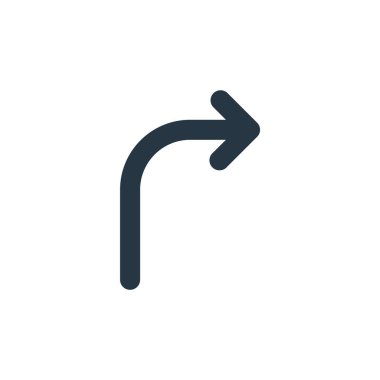 ok kavramından sağa simge vektörünü çevir. Düzenlenebilir sağ vuruşun ince çizgisi. Web ve mobil uygulamalar, logo ve yazdırma ortamlarında kullanmak için sağ doğrusal işareti döndür.