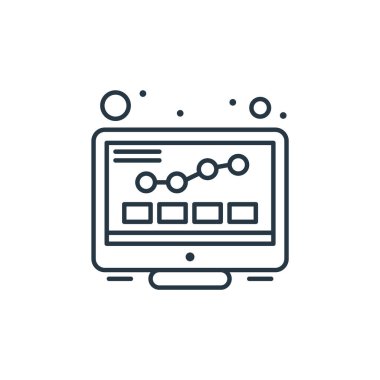 Seo konseptinden internet ikonu vektörü. İnternette düzenlenebilir vuruşların ince bir çizgisi. İnternet ve mobil uygulamalarda kullanmak için internet doğrusal işareti, logo, yazdırma ortamı.