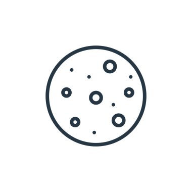 Evrendeki civa ikon vektörü. Düzenlenebilir cıva felcin ince bir çizgisi. Web ve mobil uygulamalarda kullanmak için cıva doğrusal işareti, logo, yazdırma ortamı.