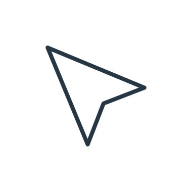 Kullanıcı arayüzü kavramından bilgisayar fare simgesi vektörü. Bilgisayar faresinin düzenlenebilir vuruşunun ince çizgisi. Web ve mobil uygulamalarda kullanmak için bilgisayar fare doğrusal işareti, logo, yazdırma ortamı.