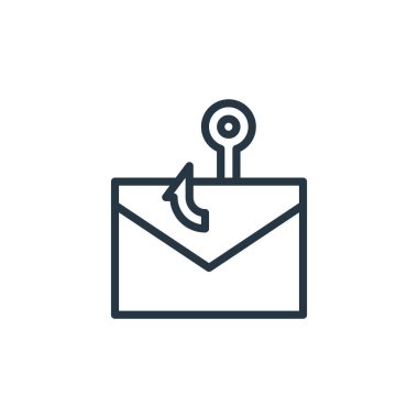 Suç konseptinden ikon vektörü çıkarmak. Düzenlenebilir felcin ince bir çizgisi. phishing linear sign for use on web and mobile apps, logo, print media.