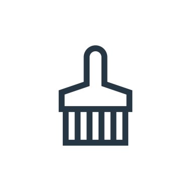 Kuaförlük ve berber dükkanı konseptinden ikon vektörü. Düzenlenebilir fırça darbesinin ince çizgisi. Web ve mobil uygulamalarda kullanmak için doğrusal fırça işareti, logo, yazdırma ortamı.