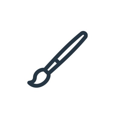 Sanat konseptinden boya fırçası ikonu vektörü. Düzenlenebilir fırça darbesinin ince çizgisi. Web ve mobil uygulamalarda kullanmak için boya fırçası doğrusal işareti, logo, yazdırma ortamı.