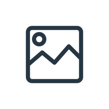 Kullanıcı arayüzü kavramından galeri simgesi vektörü. İnce çizgili, düzenlenebilir felç çizgisi. Web ve mobil uygulamalarda kullanmak için galeri doğrusal işareti, logo, yazdırma ortamı.