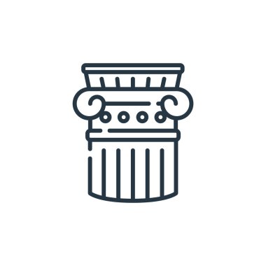 Eğitim konseptinden sütun simgesi vektörü. Sütun düzenlenebilir vuruşunun ince çizgisi. Web ve mobil uygulamalarda kullanmak için sütun doğrusal işareti, logo, yazdırma ortamı.