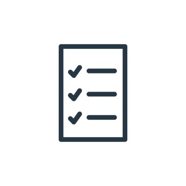 Okul konseptindeki simge vektörlerini listele. Düzenlenebilir vuruşların ince çizgisi. Web ve mobil uygulamalarda kullanmak için doğrusal işaretleri listele, logo, yazdırma ortamı.