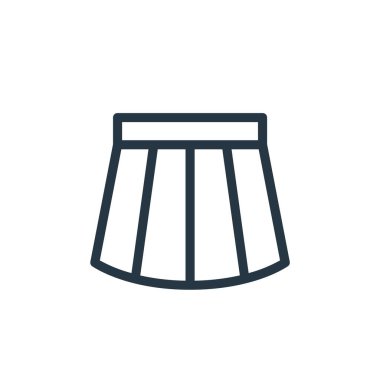 Etek ikonu vektörü ekommerce çizgisi konseptinden. İnce çizgili düzenlenebilir felç çizgisi. Web ve mobil uygulamalarda kullanmak için etek doğrusal işareti, logo, yazdırma ortamı.