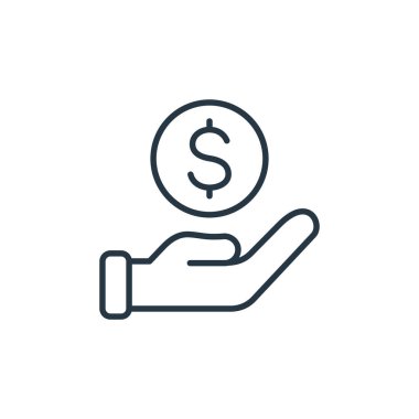 Para ikonu vektörü finans konseptinden. Düzenlenebilir para vuruşunun ince çizgisi. para doğrusal işareti web ve mobil uygulamalarda kullanmak için, logo, yazdırma ortamı.