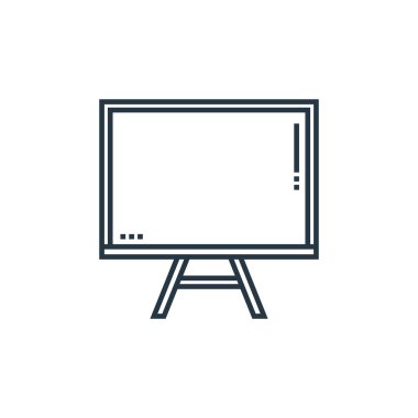 Okul konseptindeki karatahta simgesi vektörü. Düzenlenebilir inmenin ince çizgisi. Web ve mobil uygulamalarda kullanmak için karatahta doğrusal işareti, logo, yazdırma ortamı.