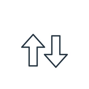 İletişim konseptinden ikon vektörünü transfer et. Transfer edilebilir felcin ince bir çizgisi. Web ve mobil uygulamalarda kullanmak için doğrusal işareti transfer et, logo, yazdırma ortamı.