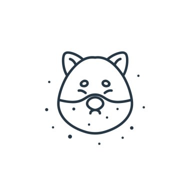 Hava kirliliği kavramından köpek ikonu vektörü. Köpek felcinin ince bir çizgisi. Web ve mobil uygulamalarda kullanmak için köpek doğrusal işareti, logo, yazdırma ortamı.