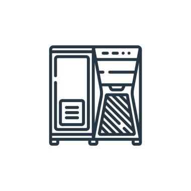 Donanım konseptinden pc simge vektörü. Düzenlenebilir felcin ince bir çizgisi. Web ve mobil uygulamalarda kullanmak için pc doğrusal işareti, logo, yazdırma ortamı.