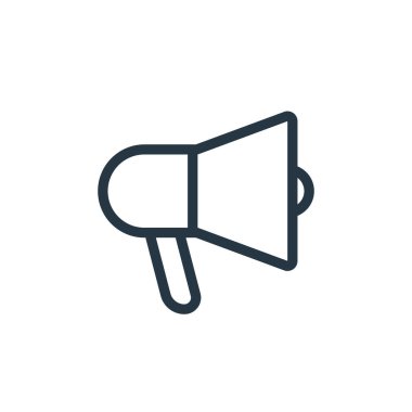 Ecommerce ve alışveriş konseptinden megafon ikon vektörü. Düzenlenebilir megafon vuruşunun ince çizgisi. Web ve mobil uygulamalarda kullanmak için megafon doğrusal işareti, logo, yazdırma ortamı.