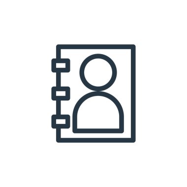 İş konseptinden profil simgesi vektörü. İnce çizgili düzenlenebilir felç çizgisi. Web ve mobil uygulamalarda kullanmak için profil doğrusal işareti, logo, yazdırma ortamı.