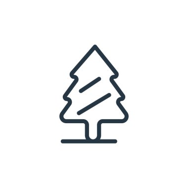 İlkbahar konseptinden çam ikonu vektörü. Düzenlenebilir çam felcinin ince bir çizgisi. Web ve mobil uygulamalarda kullanım için çam doğrusal işareti, logo, yazdırma ortamı.