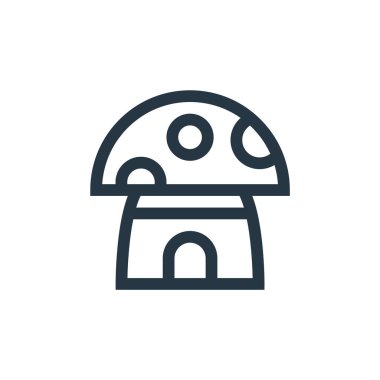 Peri masalı kavramından mantar ikonu vektörü. Düzenlenebilir mantar felcinin ince bir çizgisi. Web ve mobil uygulamalarda kullanmak için mantar doğrusal işareti, logo, yazdırma ortamı.