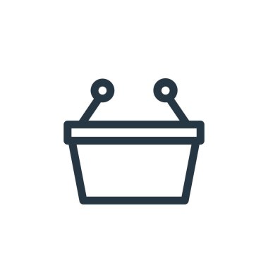 Çeşitli kavramlardan bir sepet ikon vektörü. Sepet düzenlenebilir vuruşun ince çizgisi. Web ve mobil uygulamalarda kullanım için sepet doğrusal işareti, logo, yazdırma ortamı.