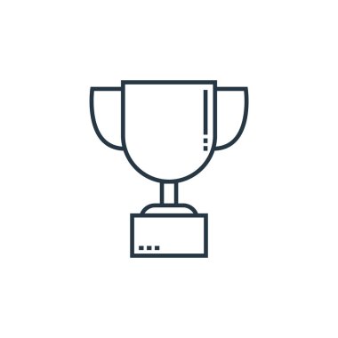 Okul konseptinden kupa ikonu vektörü. İnce çizgili, düzenlenebilir kupa çarpması. Web ve mobil uygulamalarda kullanmak için kupa doğrusal işareti, logo, yazdırma ortamı.