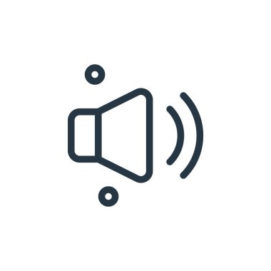 ses simgesi vektörü çeşitli kavramlardan. Düzenlenebilir inmenin ince bir çizgisi. Web ve mobil uygulamalarda kullanmak için ses doğrusal işareti, logo, yazdırma ortamı.