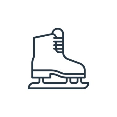 Holland kavramının buz pateni ikonu vektörü. Düzenlenebilir buz pateni vuruşunun ince çizgisi. Web ve mobil uygulamalarda kullanmak için buz pateni doğrusal işareti, logo, yazdırma ortamı.