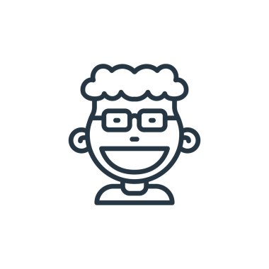 Çocuk avatarları konseptinden erkek ikon vektörü. Düzenlenebilir erkek felcinin ince bir çizgisi. Web ve mobil uygulamalarda kullanmak için çocuk doğrusal işareti, logo, yazdırma ortamı.