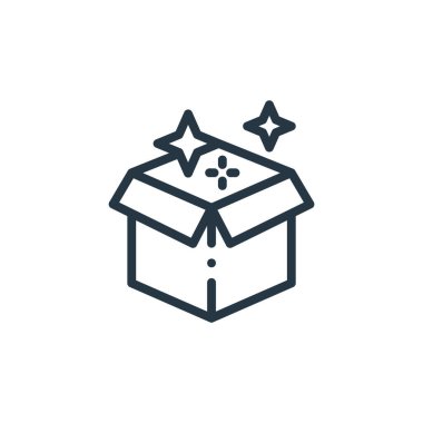 Sihirli kutunun ikon vektörü. Düzenlenebilir sihirli kutunun ince çizgisi. Web ve mobil uygulamalarda kullanmak için sihirli kutu doğrusal işareti, logo, yazdırma ortamı.