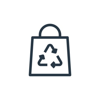 Ekoloji konseptinden eko torba ikon vektörü. Eko torba düzenlenebilir felcin ince bir çizgisi. Web ve mobil uygulamalarda kullanmak için eko çanta doğrusal işareti, logo, yazdırma ortamı.