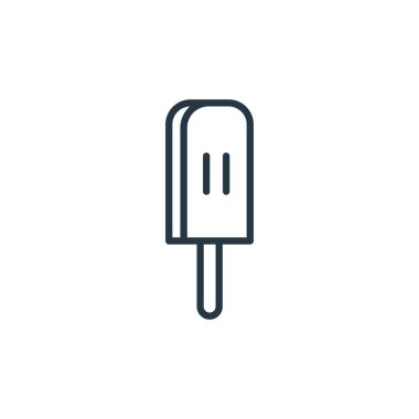 Gıda konseptinden buzlu şeker ikonu vektörü. İnce çizgili, düzenlenebilir buzlu şeker felci çizgisi. Web ve mobil uygulamalarda kullanmak için popsicle doğrusal işareti, logo, yazdırma ortamı.