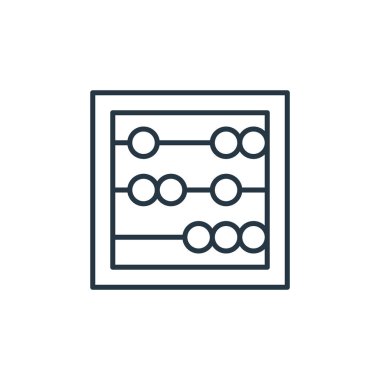 Antika konseptinden abaküs ikon vektörü. İnce çizgili abaküs felci çizgisi. kullanım için abaküs doğrusal işareti web ve mobil uygulamalar, logo, yazdırma ortam.