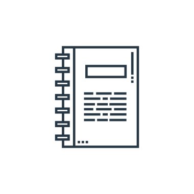 Okul konseptindeki dizüstü bilgisayar ikonu vektörü. Düzenlenebilir defter vuruşunun ince çizgisi. Web ve mobil uygulamalarda kullanmak için dizüstü bilgisayar doğrusal işareti, logo, yazdırma ortamı.