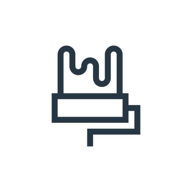 El sanatları konseptinden patenli ikon vektörü. İnce çizgili düzenlenebilir felç çizgisi. Web ve mobil uygulamalar, logo ve yazdırma ortamlarında kullanmak için roller lineer işareti.