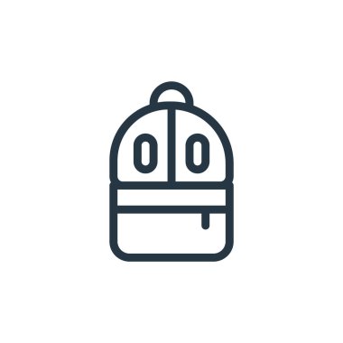 Bahar konseptinden kalma sırt çantası ikonu vektörü. Düzenlenebilir sırt çantasının ince bir çizgisi. Web ve mobil uygulamalarda kullanmak için arka çanta doğrusal işareti, logo, yazdırma ortamı.