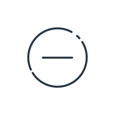 Kullanıcı arayüzü kavramından simge vektörü eksildi. Eksi düzenlenebilir felcin ince bir çizgisi. Web ve mobil uygulamalarda kullanım için doğrusal işaret, logo, yazdırma ortamı.