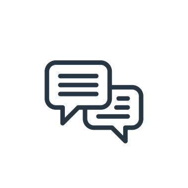 Ecommerce alışveriş konseptinden sohbet ikonu vektörü. Düzenlenebilir konuşmanın ince bir çizgisi. Web ve mobil uygulamalarda kullanmak için sohbet doğrusal işareti, logo, yazdırma ortamı.