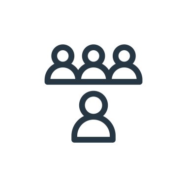 İş idaresi konseptinden ikon vektörü. Düzenlenebilir vuruşun ince bir çizgisi. Web ve mobil uygulamalarda kullanmak için takım doğrusal işareti, logo, yazdırma ortamı.