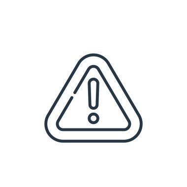 Araba motoru konseptinden uyarı simgesi vektörü. İnce çizgili, düzenlenebilir uyarı vuruşu. Web ve mobil uygulamalarda kullanmak için uyarı doğrusal işareti, logo, yazdırma ortamı.