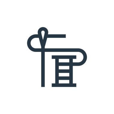 El sanatları konseptinden iğne ikonu vektörü. İnce çizgili düzenlenebilir iğne izi. Web ve mobil uygulamalarda kullanmak için iğne doğrusal işareti, logo, yazdırma ortamı.