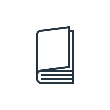 Kitap ve belge kavramından kapalı kitap ikonu vektörü. İnce çizgili, düzenlenebilir kitap darbesi. Web ve mobil uygulamalarda kullanım için kapalı kitap doğrusal işareti, logo, yazdırma ortamı.