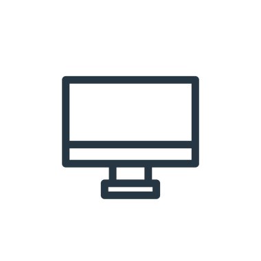 Muhtelif kavramlardan ikon vektörünü izle. Monitörde düzenlenebilir felcin ince bir çizgisi. Web ve mobil uygulamalar, logo ve yazdırma ortamlarında kullanım için doğrusal işareti izle.