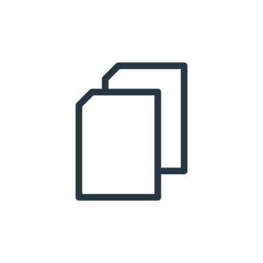 Pazarlama ve eğlence konseptinden ikon vektörünü kopyala. Düzenlenebilir vuruşun ince çizgisi. Web ve mobil uygulamalarda kullanmak için doğrusal işareti kopyala, logo, yazdırma ortamı.