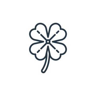 Aziz Patrick Günü konseptinden yonca ikonu vektörü. Düzenlenebilir yonca vuruşunun ince bir çizgisi. Kullanım için yonca doğrusal işareti web ve mobil uygulamalar, logo, yazdırma ortamı.