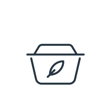 Ekoloji çizgisi konseptinden çöp ikonu vektörü. Düzenlenebilir çöp felcinin ince bir çizgisi. Web ve mobil uygulamalarda kullanmak için çöp doğrusal işareti, logo, yazdırma ortamı.